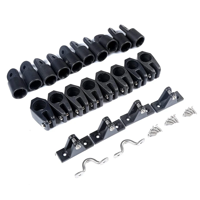 24Pcs/Set Universal Nylon Marine Boat Canopy Cover Bimini Top Deck Hinge Jaw Slide Eye End Fitting Hardware DIY Tool