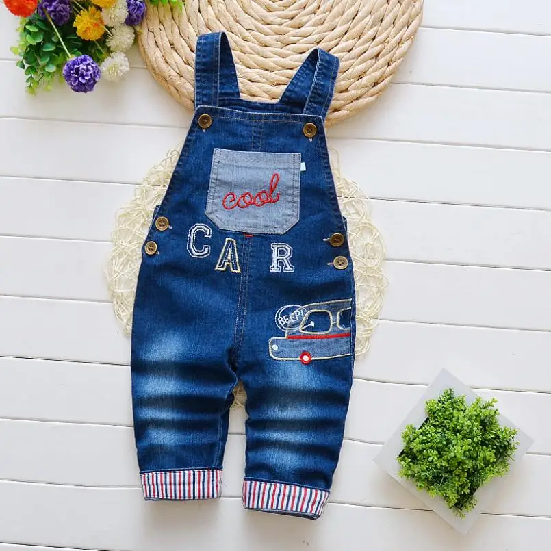 2024Boys Girl Bib Jeans Child Jumpsuit Jean Overalls Cute Cartoon Denim Infant Boy Children\'s Clothing Pants Bodysuit 0-4Years
