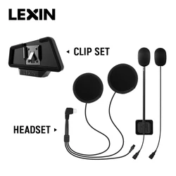 LEXIN-juego de auriculares y clip de intercomunicador de LX-B4FM-X para casco completo/medio, con conector Jack de auriculares Bluetooth de alta calidad y sonido fuerte