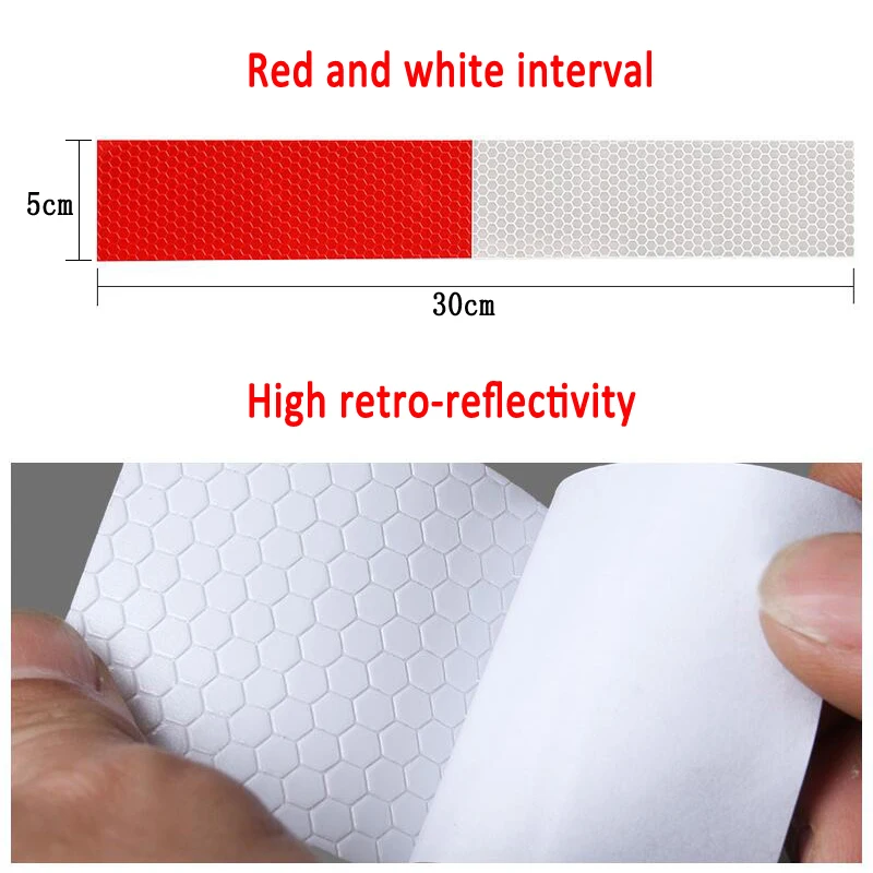 Reflective Tape Safety Warning Car Decoration Sticker Reflector Protective Tape Strip Film Auto Motorcycle Sticker image 2