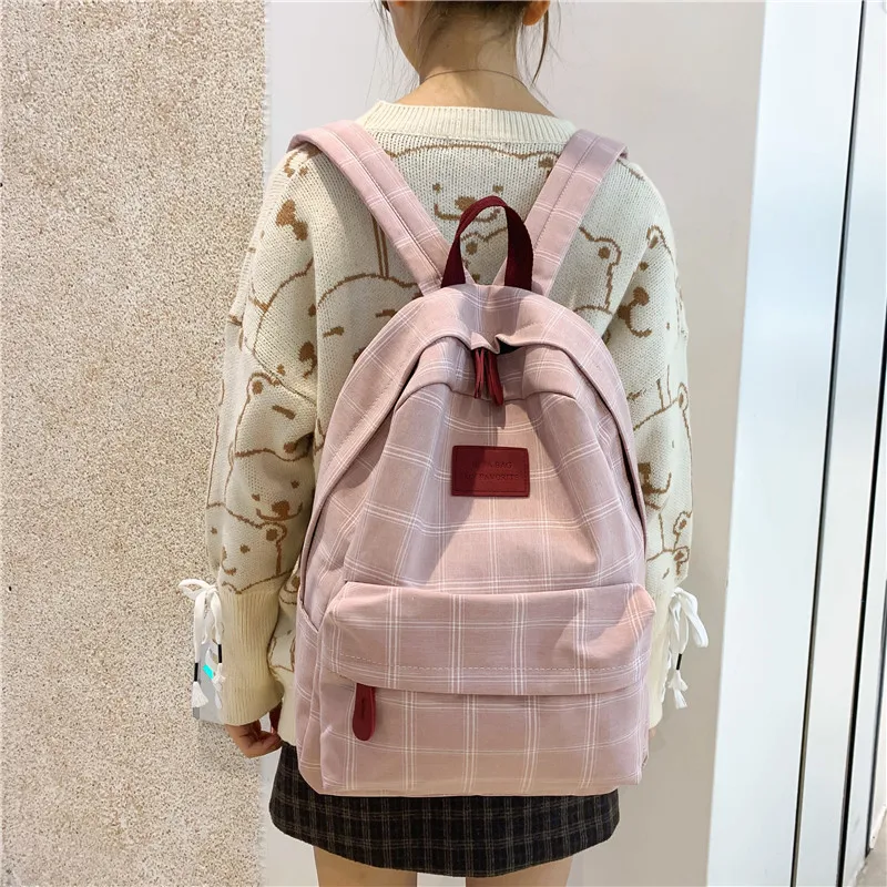 Imagem -02 - Bolsa Escolar Simples Listrada para Meninas Mochila Feminina Bolsa de Ombro para Viagem Adolescente Mochila Casual Estilo Universitário Nova Moda