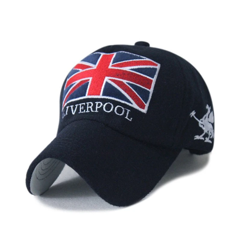 New Arrivals Winter Baseball Cap Men Liverpool Warm Felt Bone Snapback Hat Women Gorras Snap Backs With England Flag for Autumn