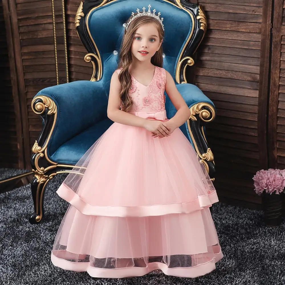 Hetiso Bridesmaid Kids Dresses Christmas Girls Dress For Girls Cloths Evening Elegant Party Gown Tutu Princess Dress 3-11 Year