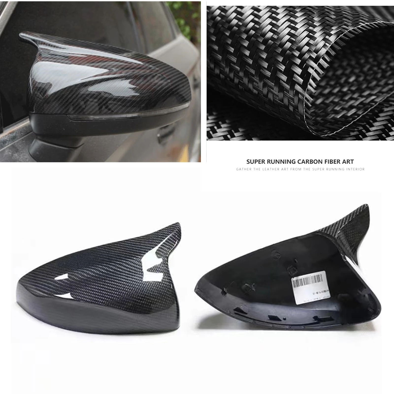 

For Audi A3 8V S3 RS3 2014 2014-2020 Mirror Cover Non Lane Assist Real Carbon Fiber Car Rearview Shell Rear View Cap Replacement