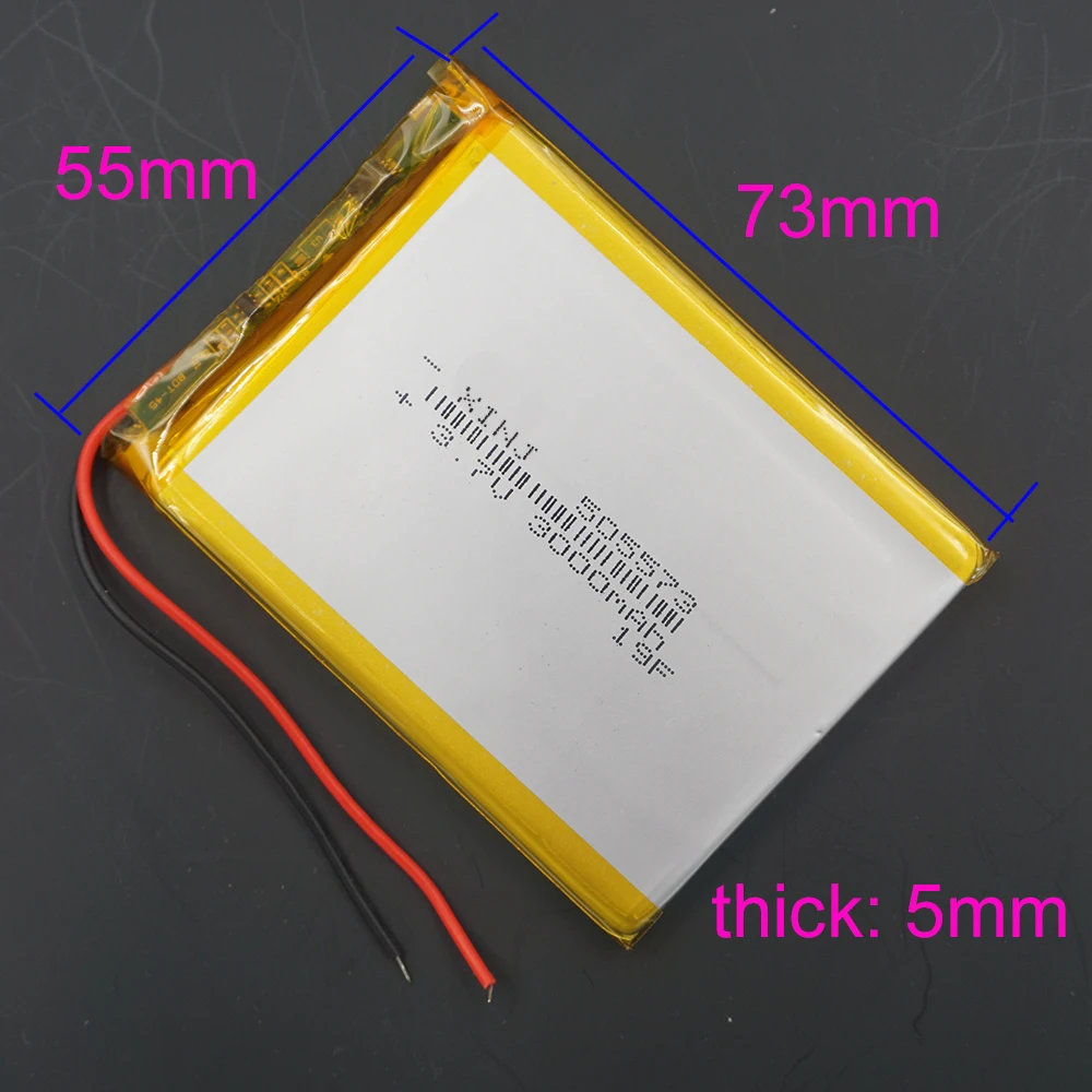 3.7V 3000 mAh 11.1Wh 505573 Li-Polymer Li Lithium Lipo Battery Cell For Phone GPS Speaker DashCam PAD MID Power Bank Tablet PC