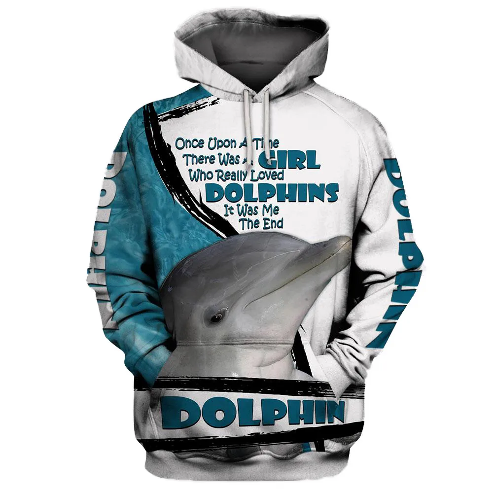 

HX Dolphin Hoodie 3D Graphic Best Friend Hoodies Fashion Splicing Casual Pullover Sportswear Men Clothing Asian Size