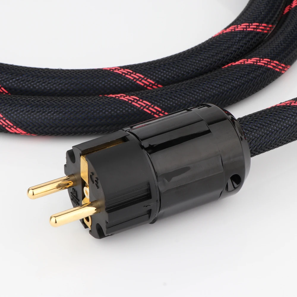 Cavo di alimentazione ca di rame rosso di qualità superiore con P-079E/connettore placcato in oro di versione ue/usa e connettore IEC