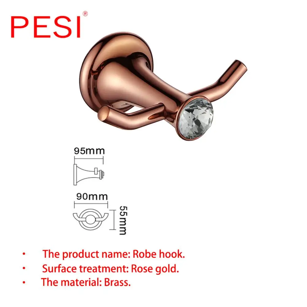 Rose Gold Brass Bathroom Hardware Hook Towel Rail Bar Rack Bar Shelf Tissue Paper Holder Toothbrush Holder Bathroom Accessories.