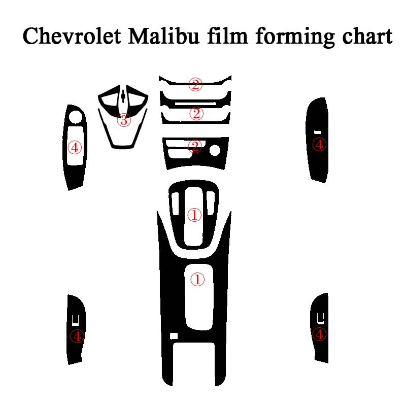 For Chevrolet Malibu 2012-2015 Self Adhesive Car Stickers Carbon Fiber Vinyl Car stickers and Decals Car Styling Accessories