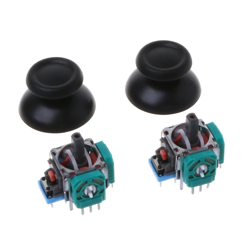 2Pcs 3D Analog Axis Joystick Module Potentiometer With Black Thumb sticks For Playstation 4 PS4 Controller Repair Drop Shipping