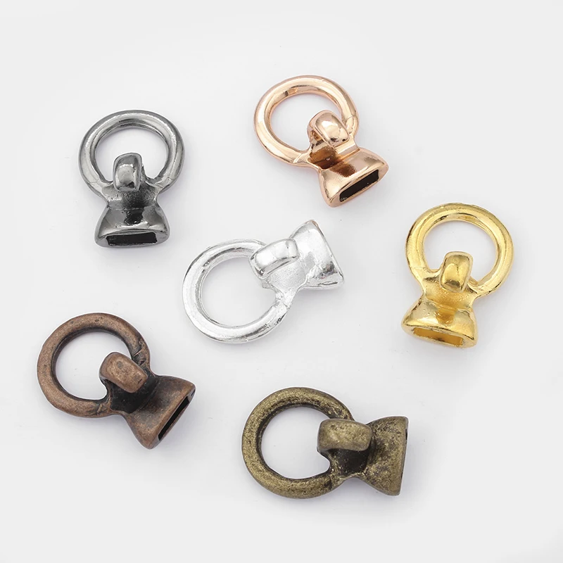 3pcs Tibetan Silver/Bronze/Gold Open Hook All in one Connectors Jewelry Findings Fit DIY Bracelet Making For 5mm Round Leather