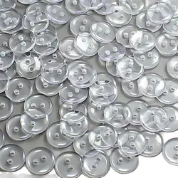 100pcs 12-20L 2 fori bottoni trasparenti cucito poliestere rondella pulsante camicia in resina per scrapbooking fai da te abbigliamento per bambini accessori