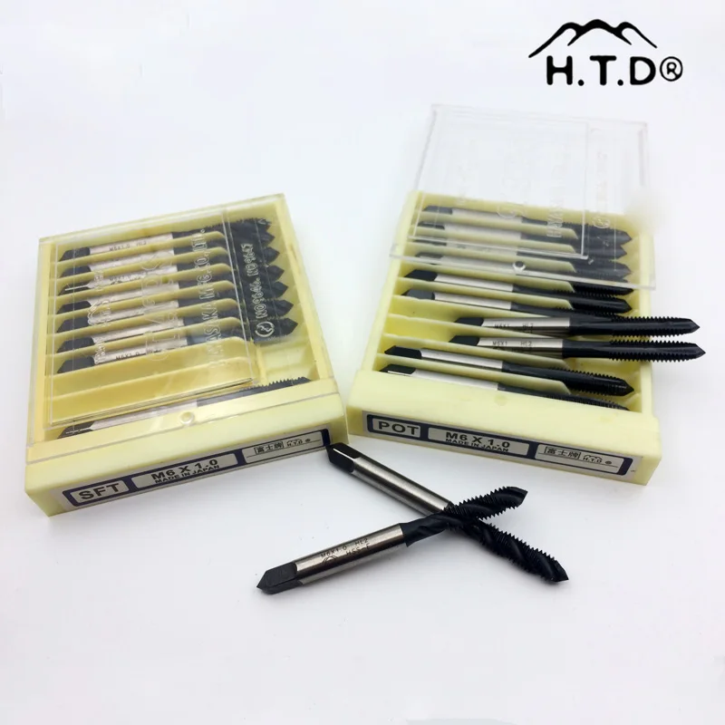 H.T.D Machine Tap HSS Nitrided black M2 M6 M8 M10 10PCS