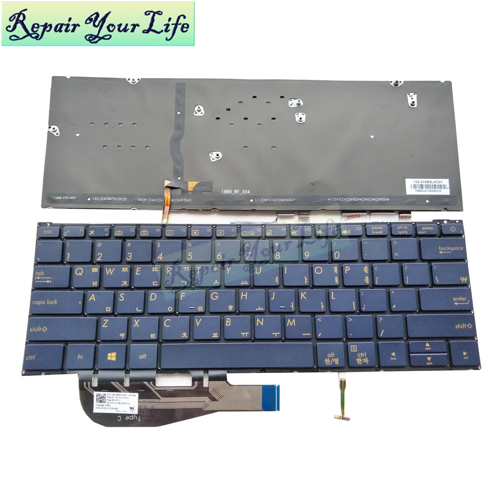 UX390 Korean Brazilian Thailand Backlight keyboard for ASUS ZenBook UX390U UX390UA UX390UAK notebook backlit Keyboards ASM16B9