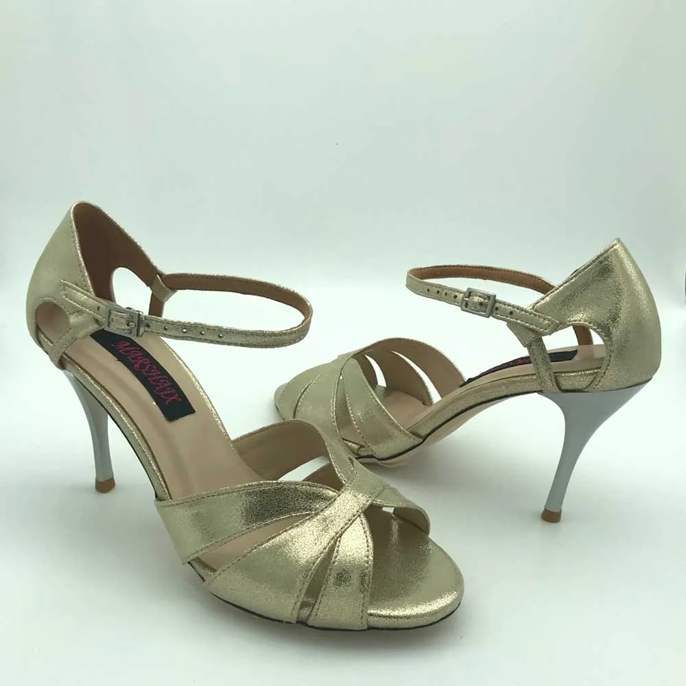 Chaussures de danse argentine Tango, chaussures de soirée, chaussures de mariage, semelle extérieure en cuir, T6295GL, talon de 9cm, 7.5cm, disponible, livraison gratuite