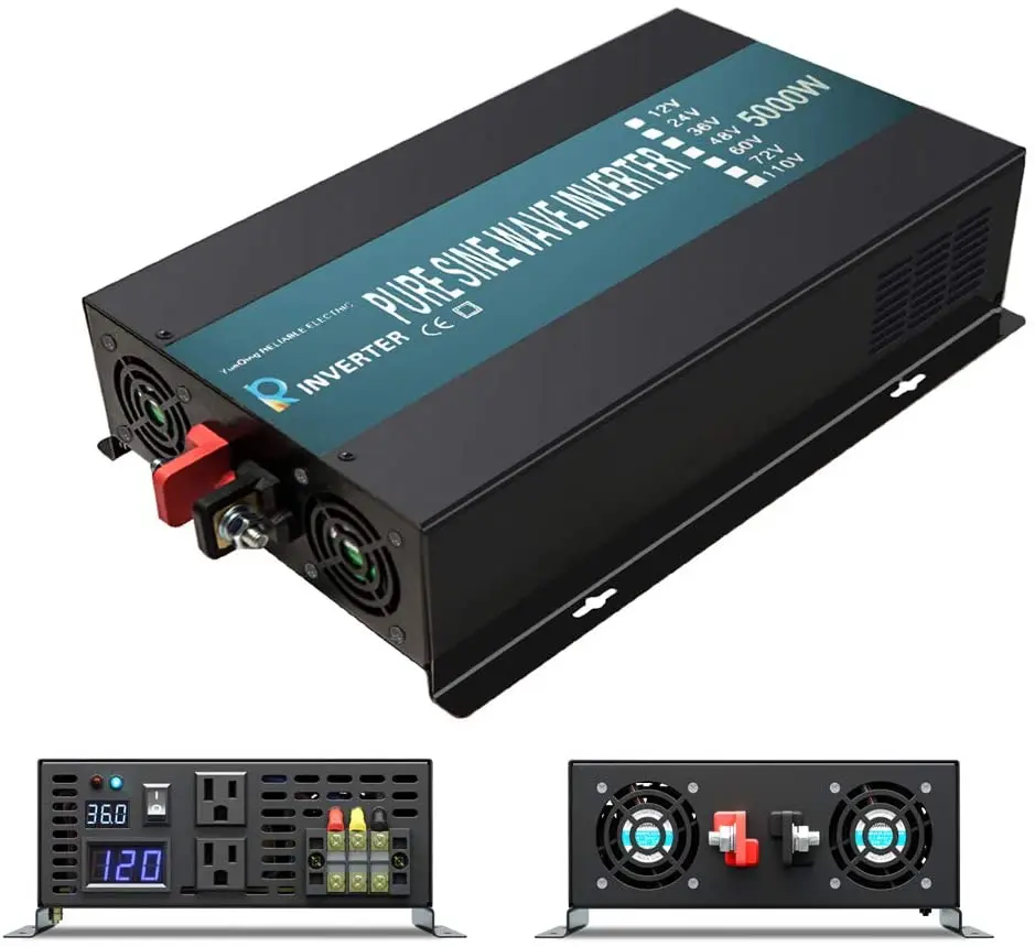 

5000W Pure Sine Wave Solar Inverter 12V/24V DC to 110V/120V AC 60HZ Car Power Inverter Voltage Converter TV/Motor/Refrigerator