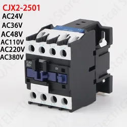 LC1D AC Contactor CJX2-2501 25A NC 3-Phase DIN Rail Mount Electric Power Contactor 24V 36V 110V 220V 380V