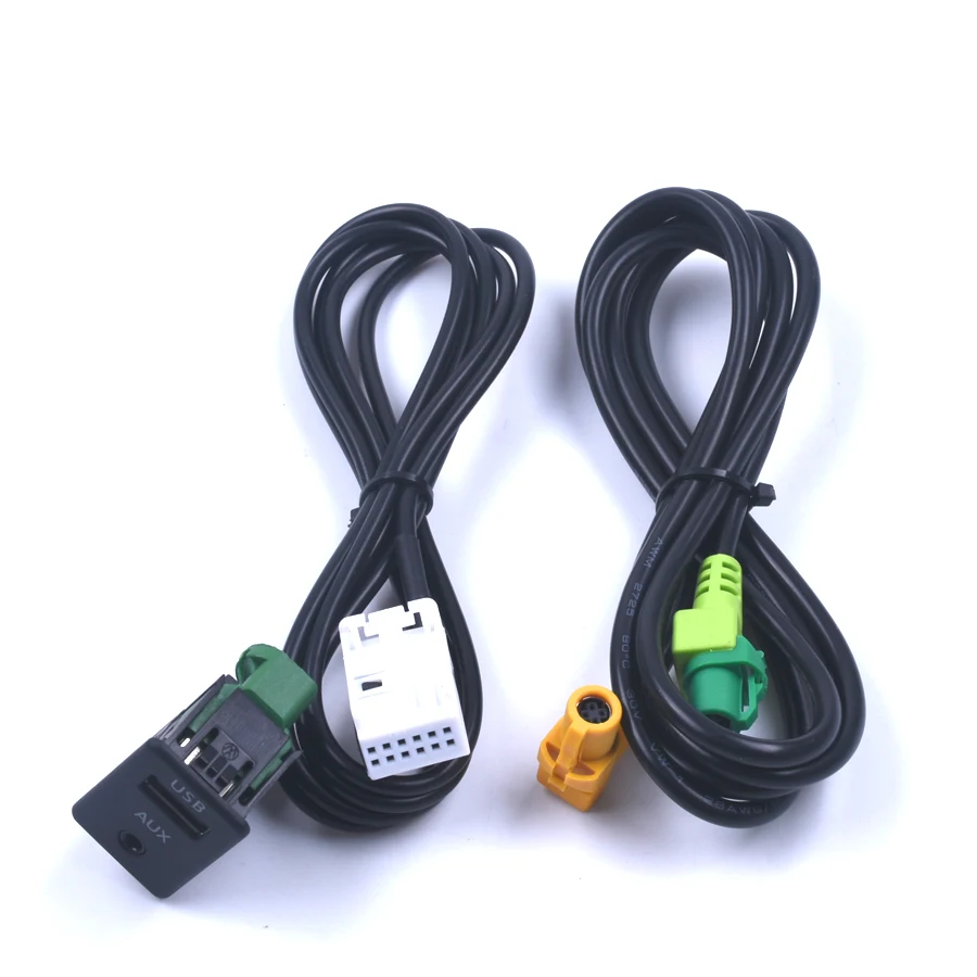 Dla VW USB + gniazdo wtykowe AUX do VW Tiguan Passat B6 B7 CC RCD510 RNS310 Golf mk5 mk6 Bettle