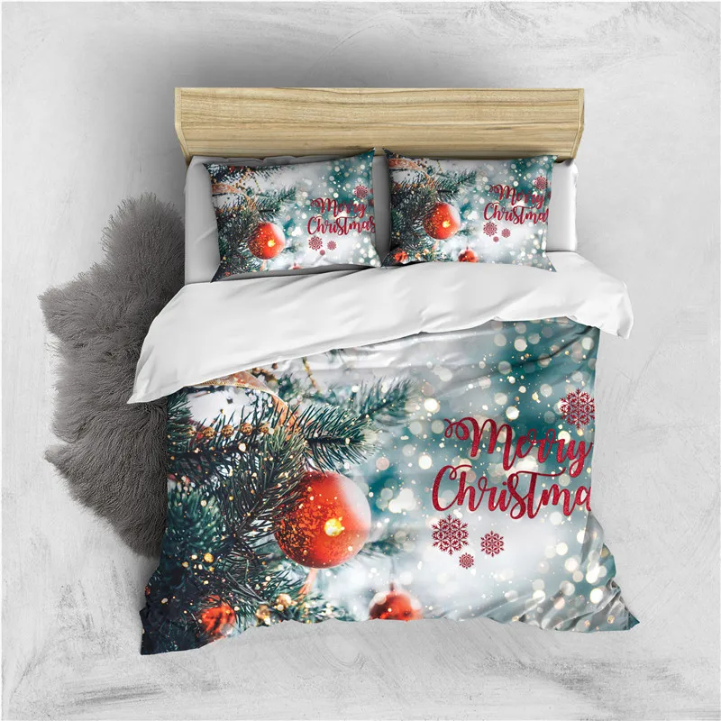 

Xmas Bedding Set 3D Twin Full Queen King Single Double Duvet Cover With Pillowcase Bedclothes Kid Children Adult Christmas Gift