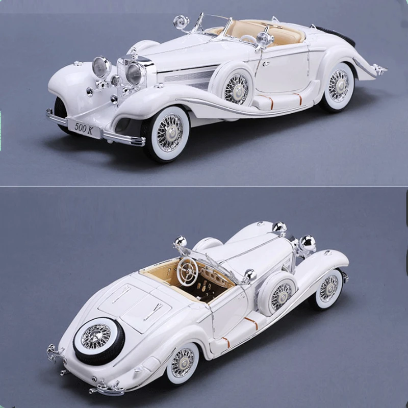 1:18 Scale Simulation Diecast Alloy Antique Car Model Toys 1936 500k Classic Version Diecast Metal Vintage Car Model Collectible