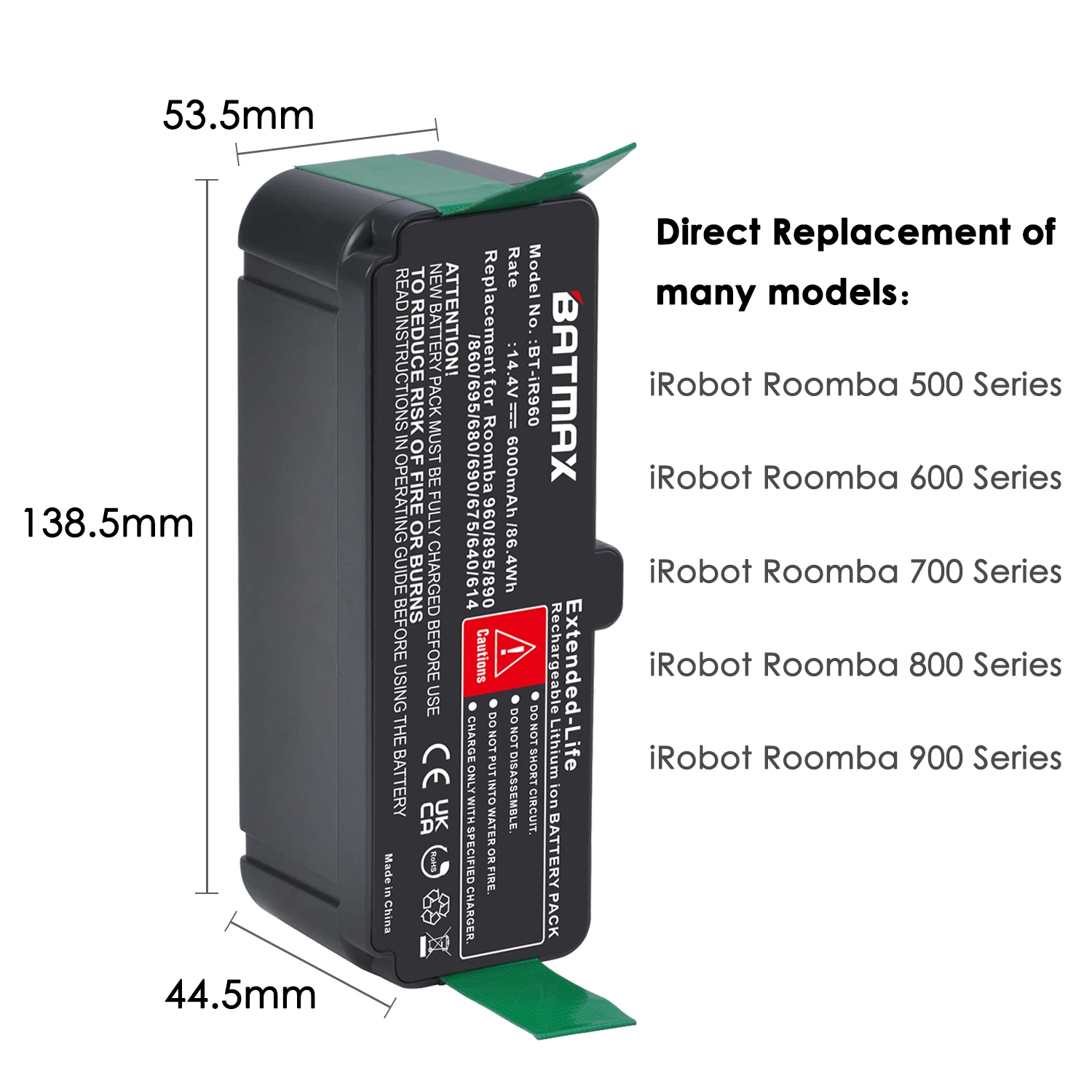 14.4V 6000mAh odkurzacz akumulator litowo-jonowy do iRobot Roomba 980 960 R3 890 880 870 650 630 580 560; 500 600 700 800 900 serii