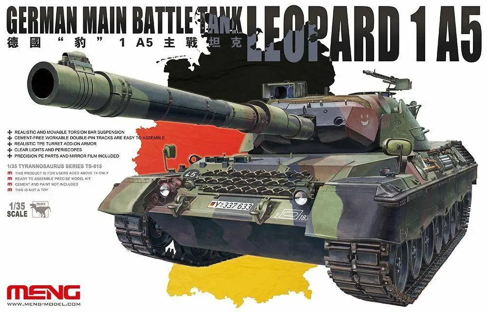 

Meng TS-015 Model 1/35 German MBT Leopard 1A5 NEW Models Armour Model kit