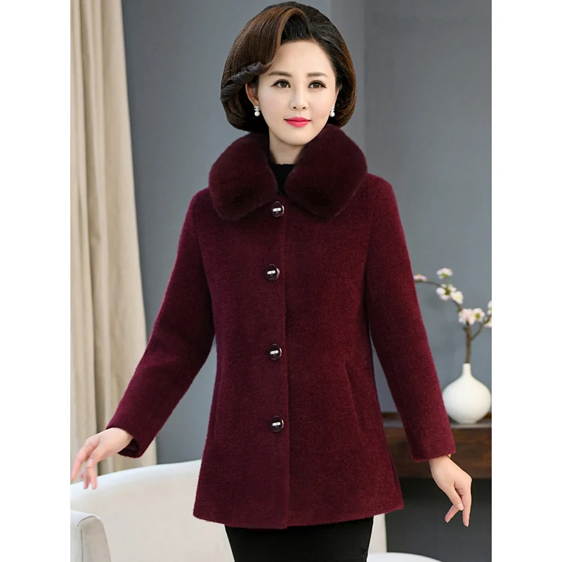 High-quality mink velvet parka coat women short Chic woolen coats women winter warm noble tops 2022 women overcoat