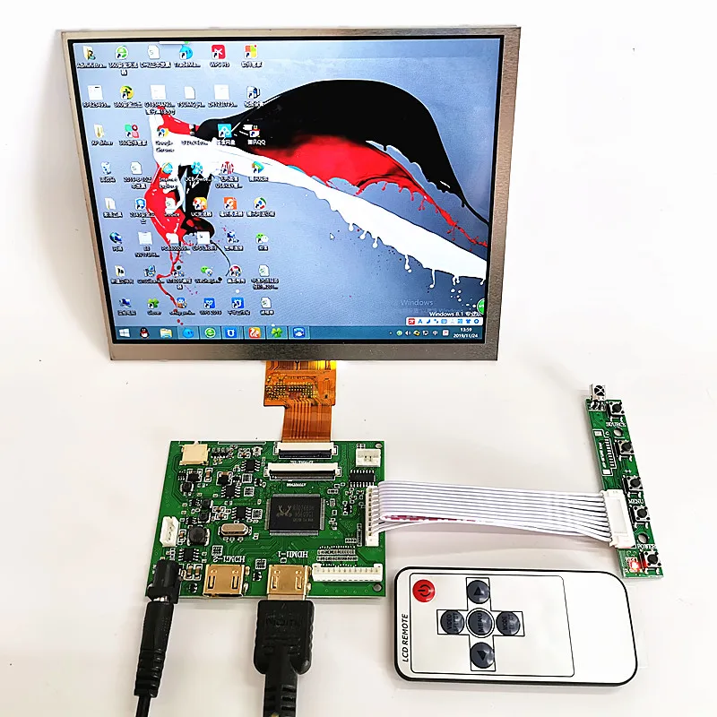 8 inch  IPS 1024 * 768 LCD panel+LCD driver board 8 inch LCD display module DYI kits for Raspberry Pi 3B 2 Car LCD module