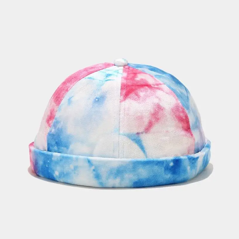 2021 Vintage Docker Cap Brimless Hat Breathable Beanie Hats Cotton Adjustable Print Landlord Sailor Cap Men and Women 8