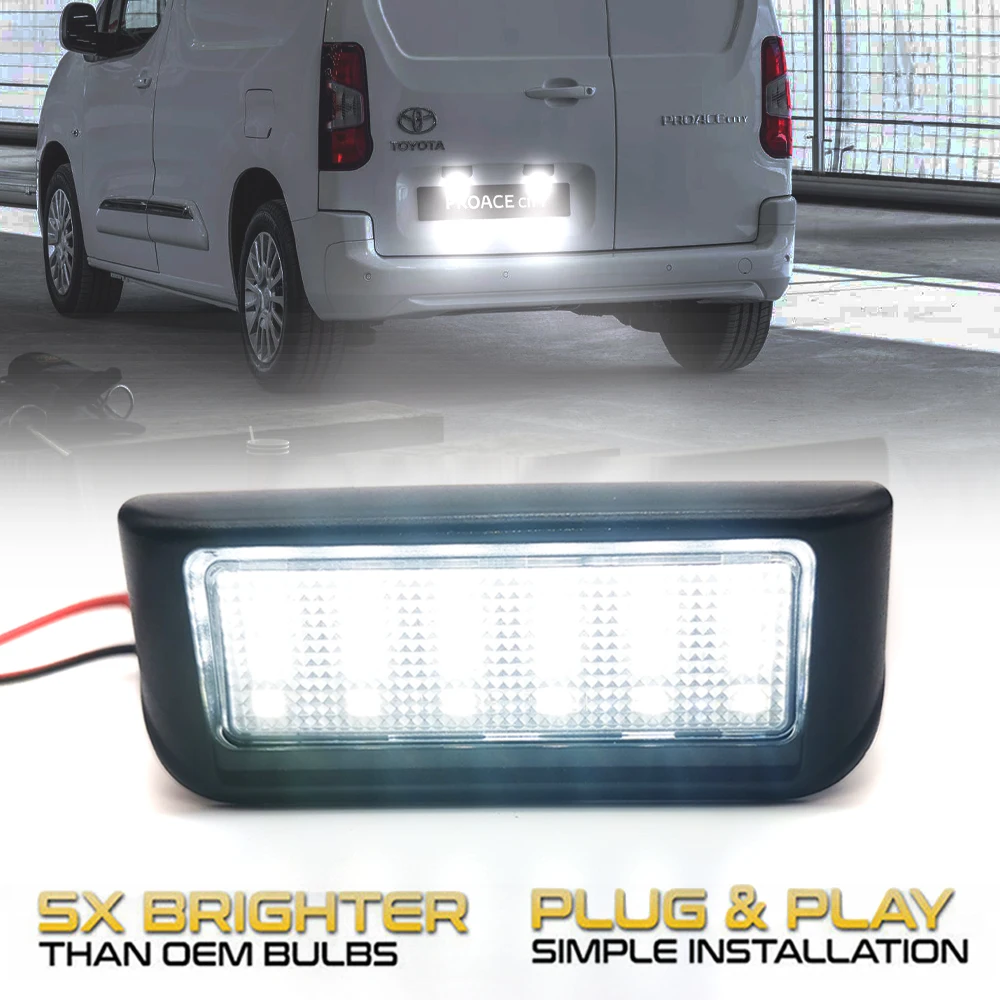 

2Pcs NO Error 6000K LED License Plate Light Number Lamps For Fiat Scudo For Toyota Proace MK1 MK2 Box、Van、Estate Proace Verso