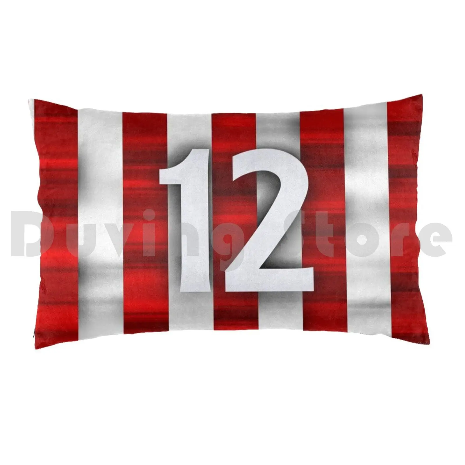 Red And White Team Pillow Case Printed 50x75 Team Football Fans Sport Sports Number Fashion Athletic