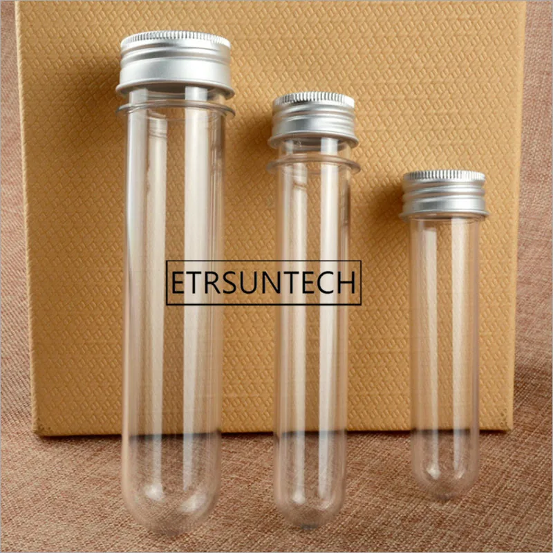 

100pcs 100ml Transparent DIY Wishing Bottles Plastic Empty Test Tube Make Wish Bottles With Cover Mask Sample Container