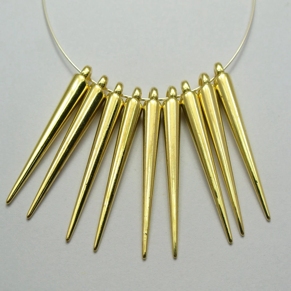 Craft DIY Silver-Golden Metallic Acrylic Spike Pendants For Basketball Wives Earrings