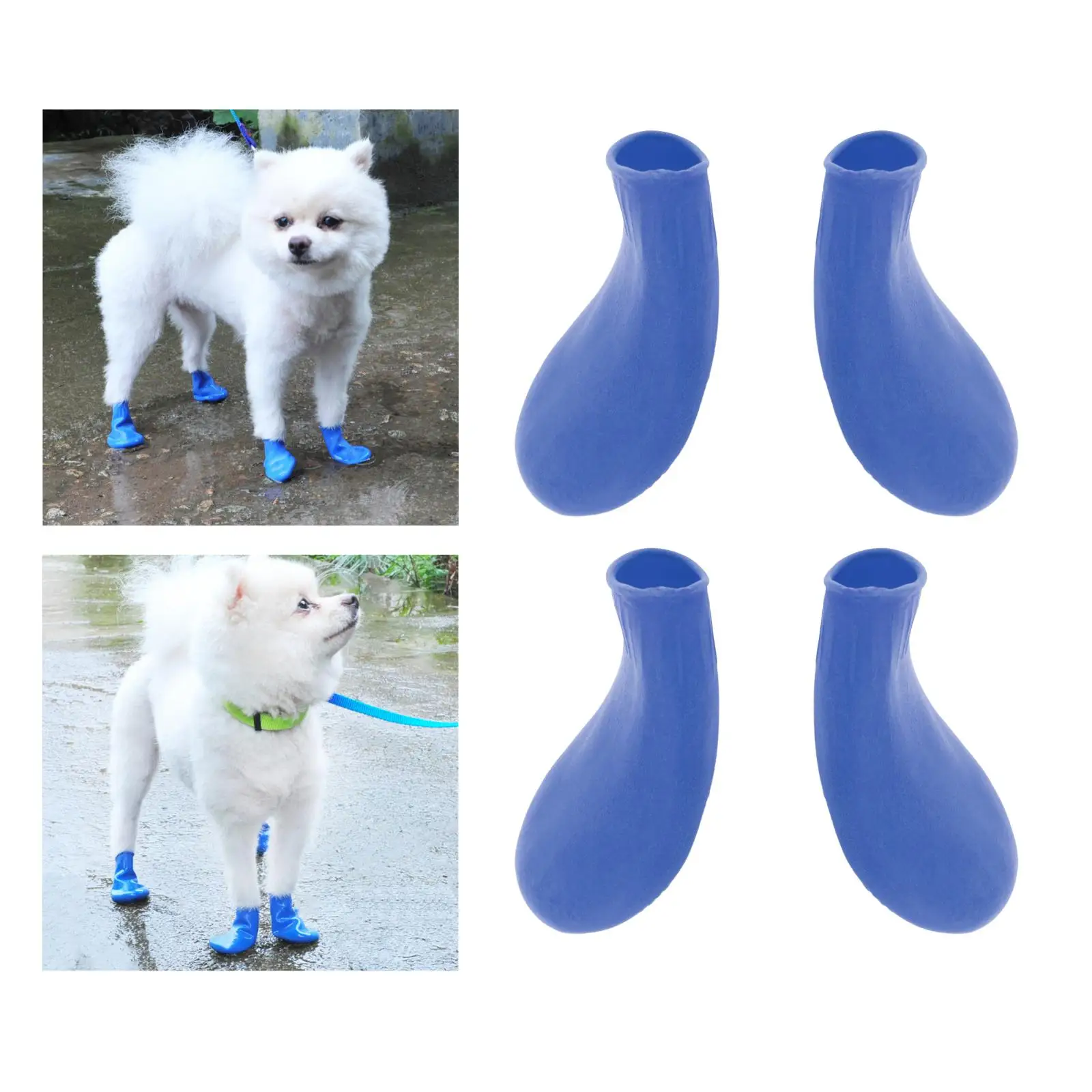 2Pcs Anti-Slip Pet Boots Dog Waterproof Shoes Protective Rain Booties Sock