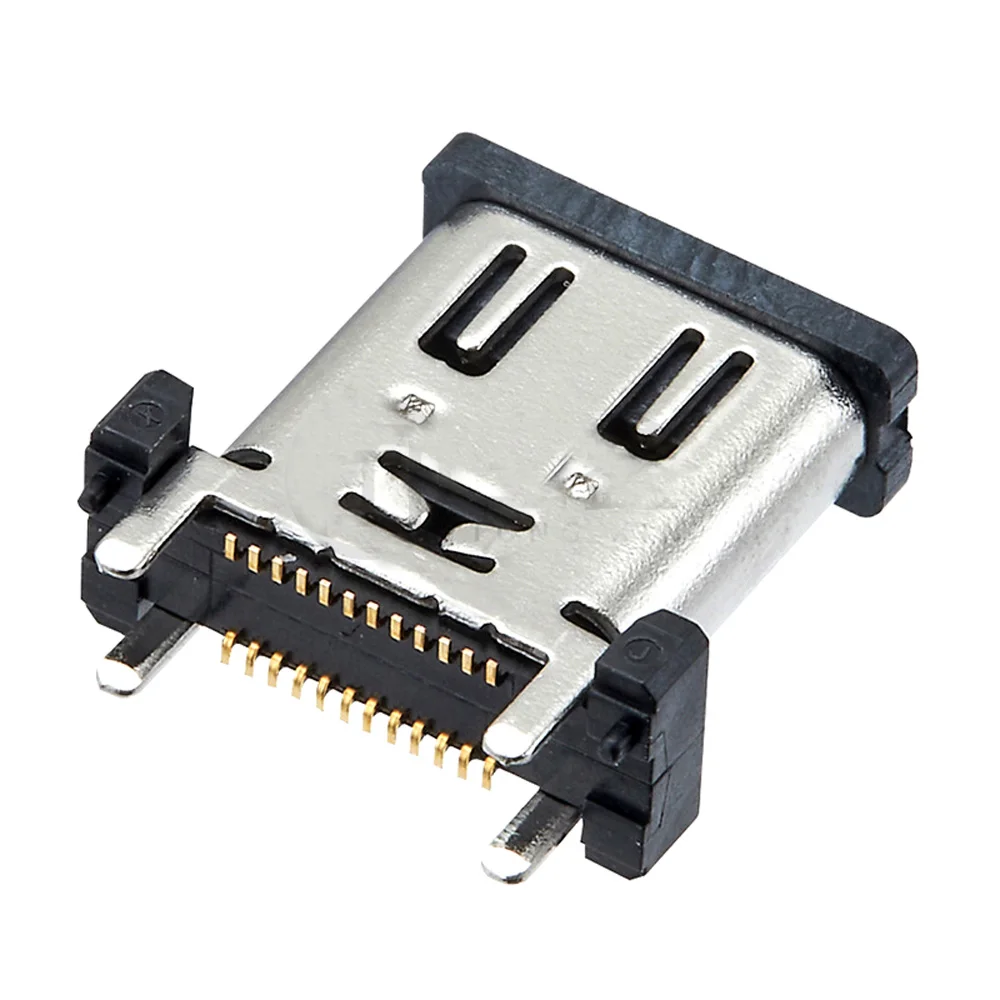 2pc Micro USB 3.1 Vertical 24P Widened by 180 degrees SMT Four Foot Board Sticker Piece Female Type C Jack Plug Socket Connector