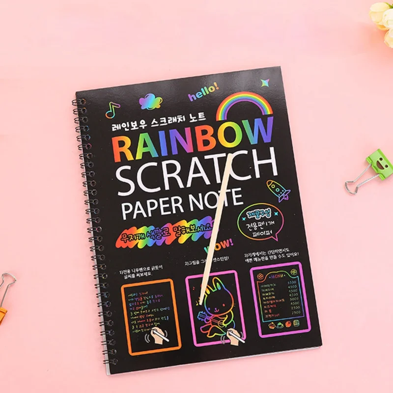 Magic Scratch Art Doodle Drawing Board Notebook DIY Rainbow Color Drawing Toys For Children Kids Painting Educational Toys Gifts