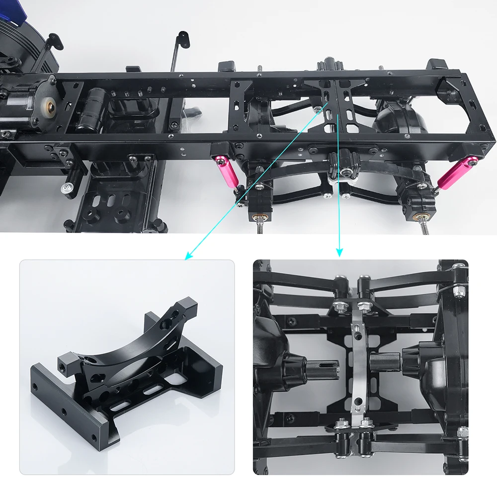 TRINOOD Tamiya Cross Beam Kit Metal Tail Beam Bumper Axle Modified for 1/14 Tamiya SCANIA R620 MAN Tractor Truck Trailer Parts