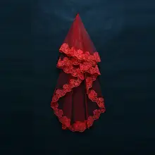 3M Lace Edge Wedding Veil Ivory Red White #3