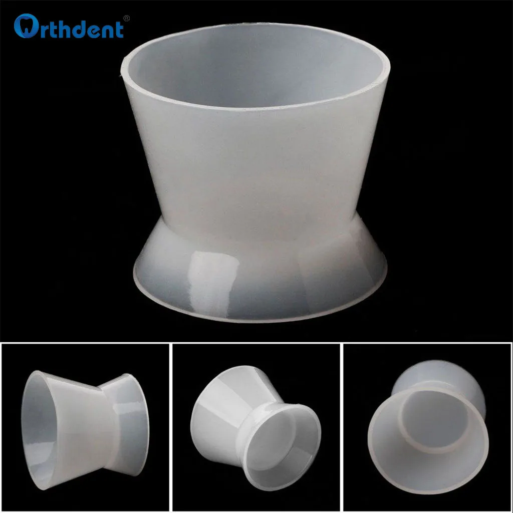 4 Pcs/Set Dental Silicone Rubber Cup Flexible Self Solidifying Mixing Bowls High Temperature Disinfecting Dentistry Lab Tool