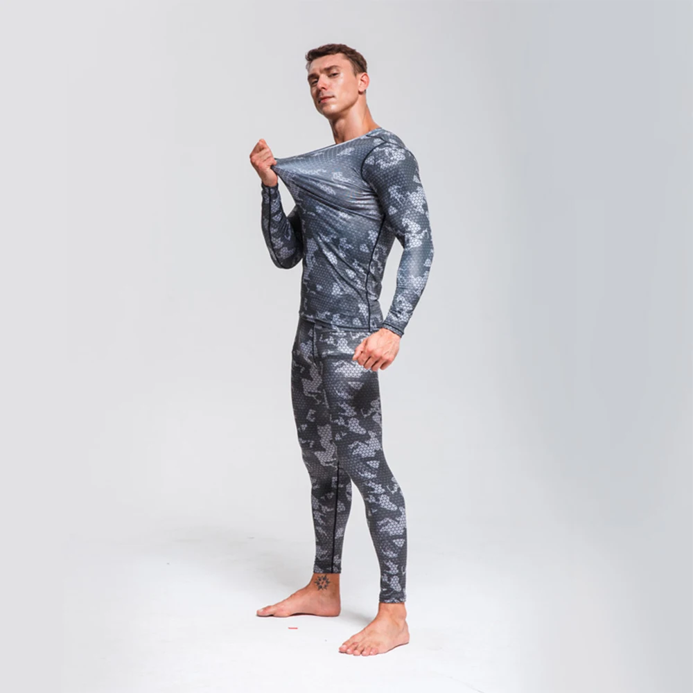 

2 Piece Track Suit Men Running Sports Sets New Compression Comprehensive Training Sportswear Male Bodybuilding T-Shirt Pants