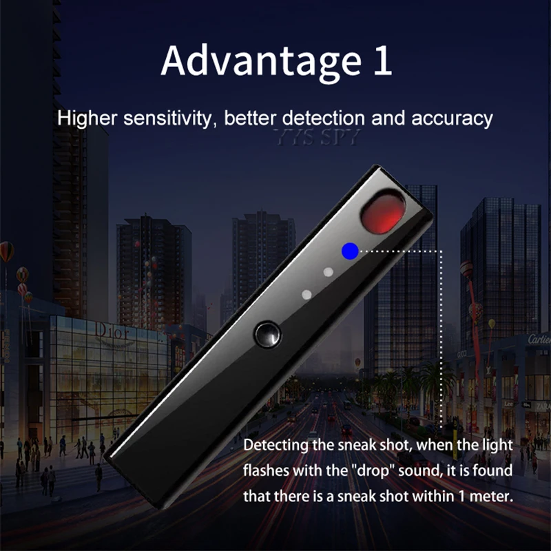 Mini Anti Spy Hidden Camera Detector Pen LED Infrared Scanning RF Signal Detection Wireless Bug Micro Cam GSM GPS Tracker Finder