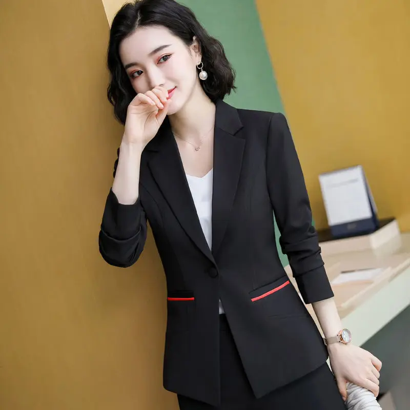 PEONFLY Ladies Blazer Long Sleeve Blaser Women Suit jacket Female Feminine Blazer Femme  White Black Blazer Autumn