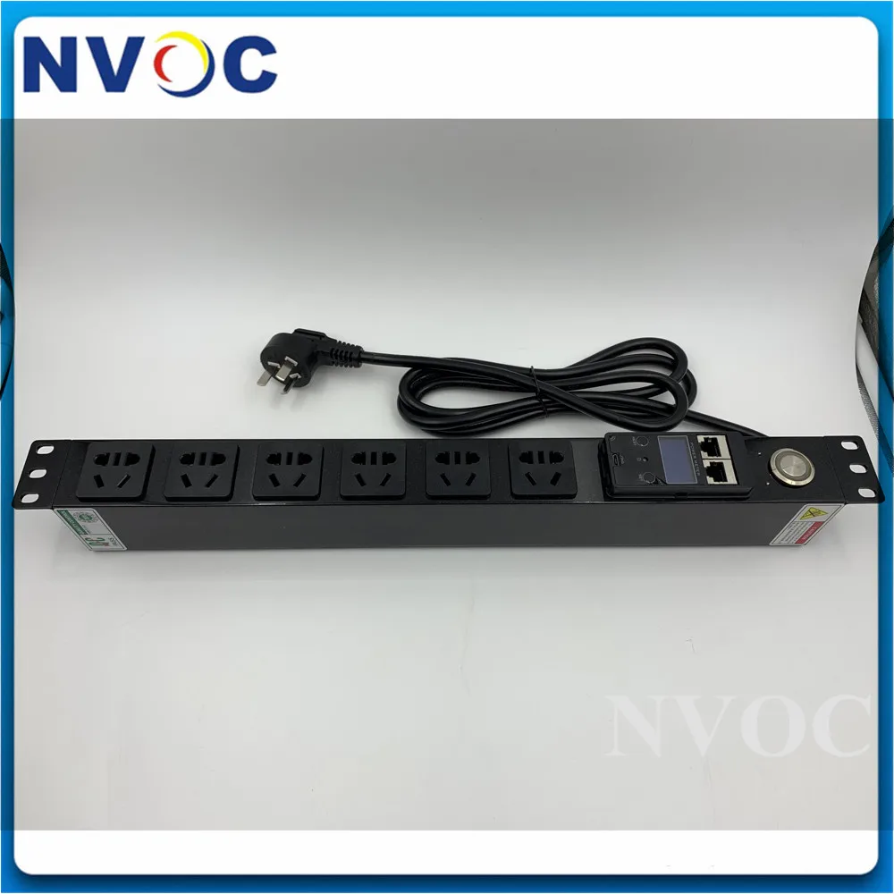 19Inch Rack Mount 6Port 5Pin China 10A Socket Surge Protection Intelligent Metered IPDU_M6GB10_ZK_GB with Smart Power Meter