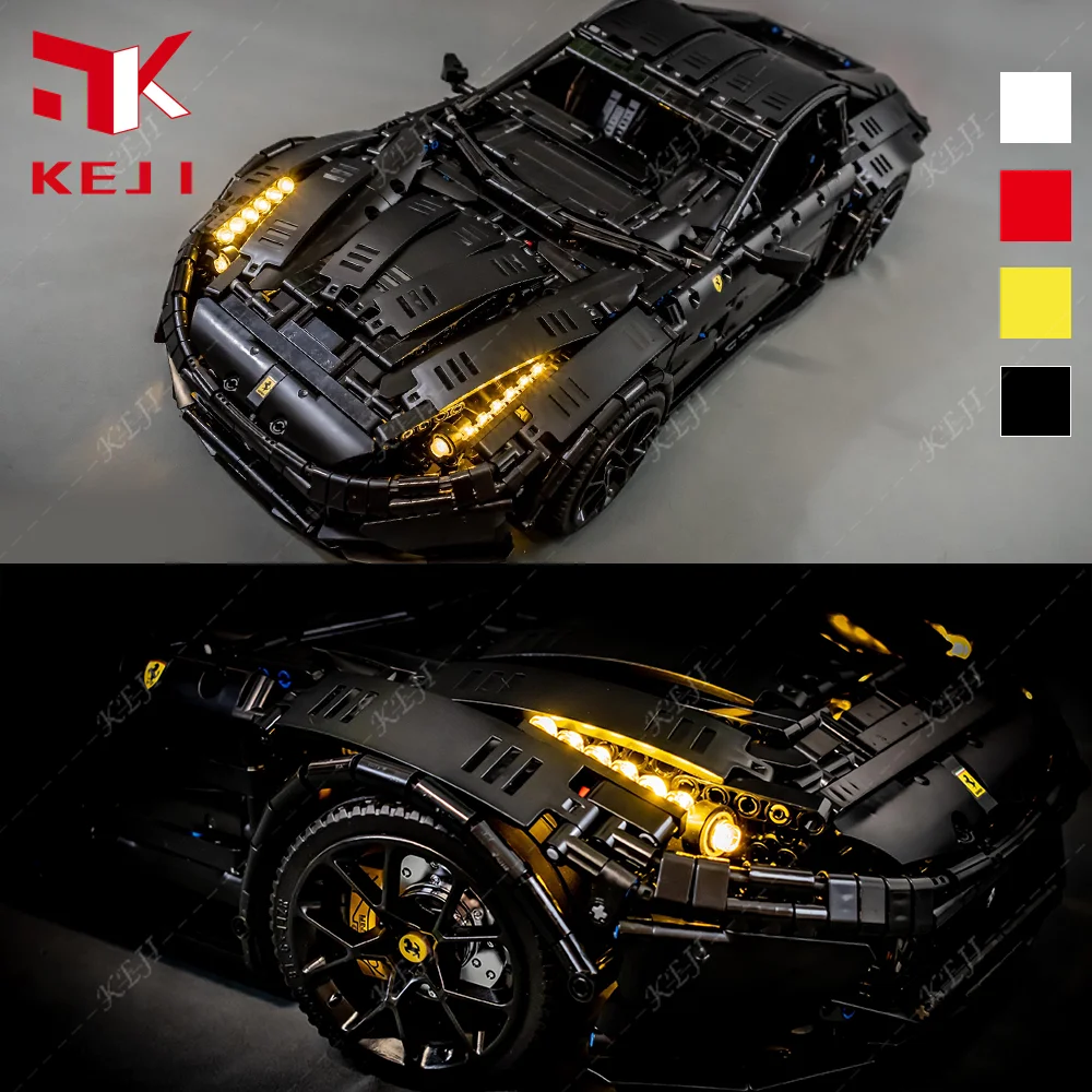 

KEJI MOC-41271 F12 Super Sports Car RC Remote Control Racing Car Model Building Blocks Bricks Kit DIY Toys Christmas Gift