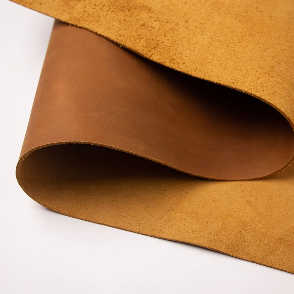 Large size Tanned Leather Piece DIY Genuine Leather Material Full Grain cowhide cow leather brown thick skin 2.0 mm