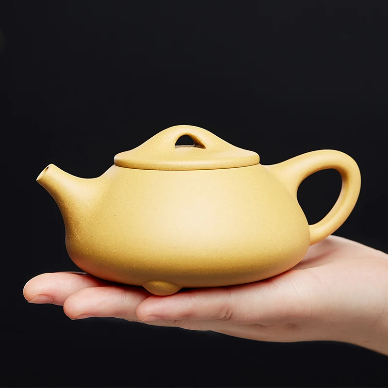 

|Yixing purple clay pot pure handmade Jingzhou shiladle raw ore gold section mud size capacity tea pot Kung Fu Tea Set