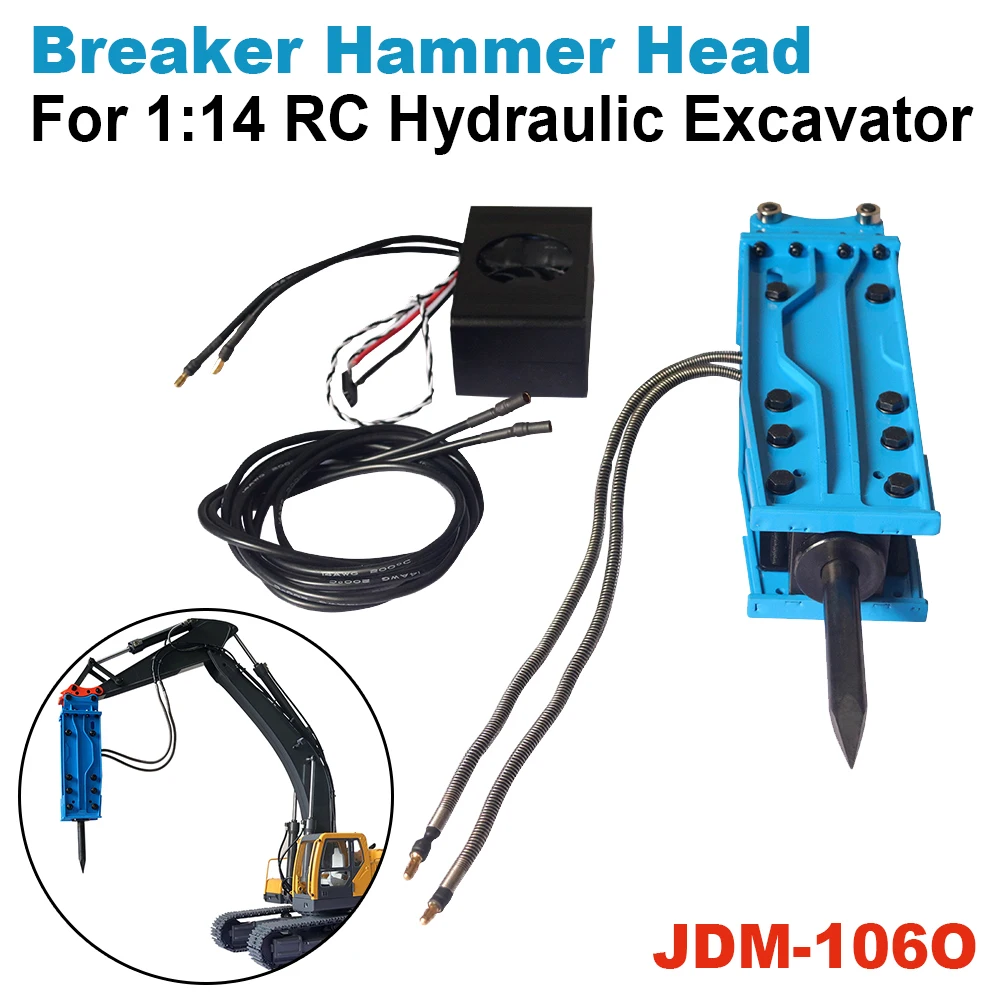 

Excavator JDM-106O Breaker Hammer Head Compatible Set For 1:12 1/14 PC270 LB954 RC Hydraulic Excavator Parts