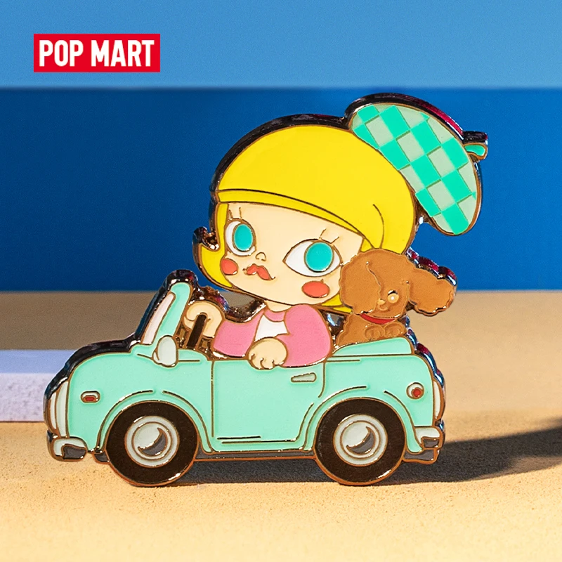 POP Mart   Molly Car Car Series-Blind Box Badge Expressing Love Series Blind Box Cute Action Kawaii toy figures