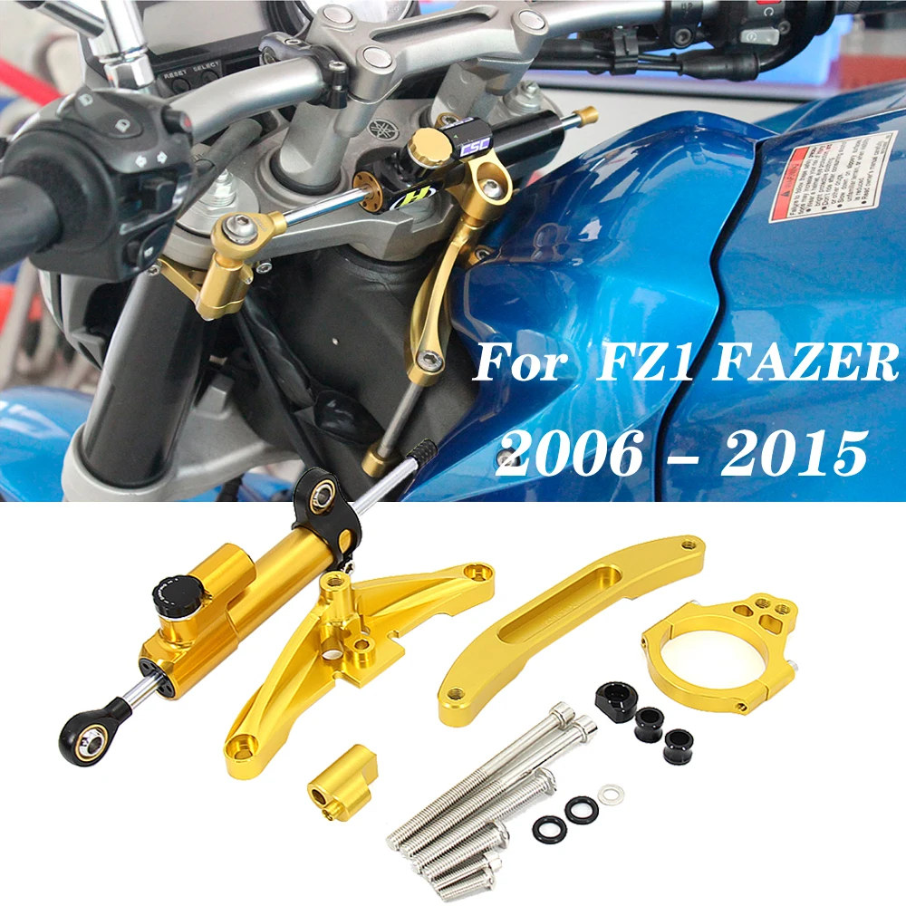 Stabilizer Linear Dampers Mounting Support For Yamaha FZ1 FAZER 2006 - 2015 Motorcycle CNC Aluminum Steering Damper Bracket Set