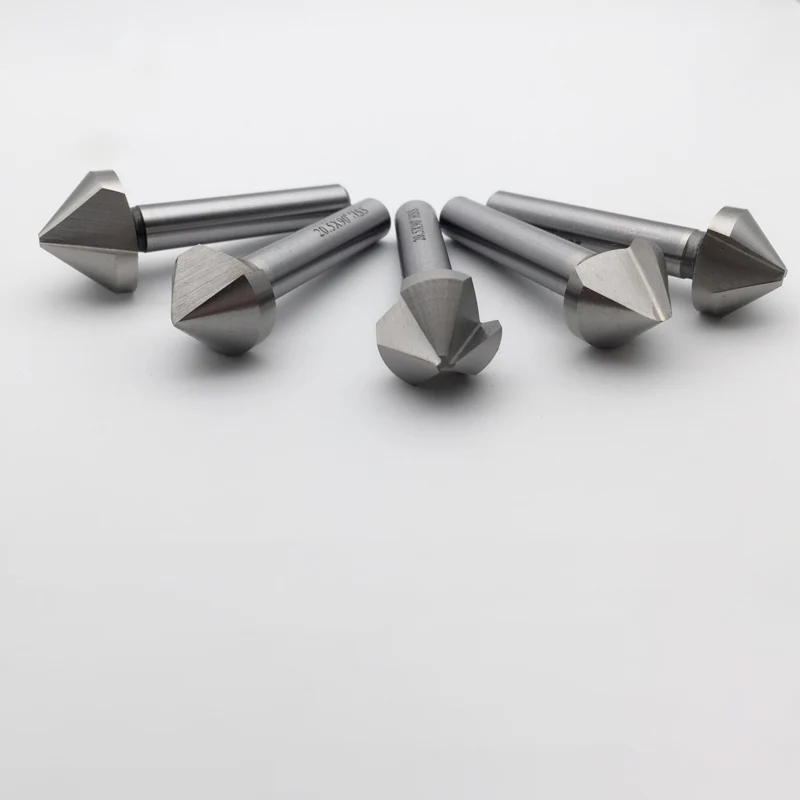 

6PC three-edged chamfering knife chamfering hole positioning wood chamfering knife edgerTool Countersink Drill Bit Set 6.3-20.5M